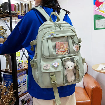 Xajzpa BACK TO SCHOOL Japanese Girls Aesthetic Backpack Cute School Bags For Student Teens Girls Pockets Kawaii Women Laptop Backpack Harajuku Mochila